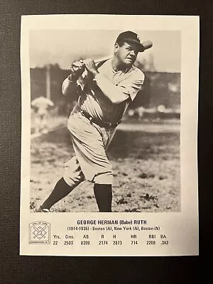 1963 Hall Of Fame Paper Picture Pack Babe Ruth New York Yankees • $99