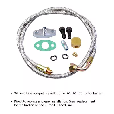 Turbo Oil Feed Line Kit Restrictor Flange -4an An4 90 Degree T3 T4E T66 T70 T72 • $18.99
