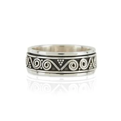 Aztec Wanderer Men's Spinning Ring 925 Sterling Silver Meditation Band Ring Gift • $17.81