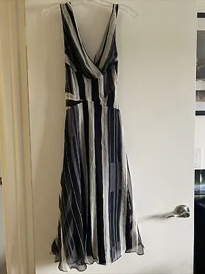 $24.95 • Buy DVF Irma Stripe Silk Wrap Dress Diane Von Furstenberg