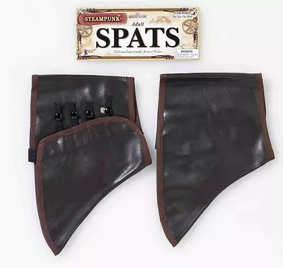 SteamPunk Cosplay Victorian Brown Suede Shoe Spats Tops Adult Costume NEW SEALED • $10.75