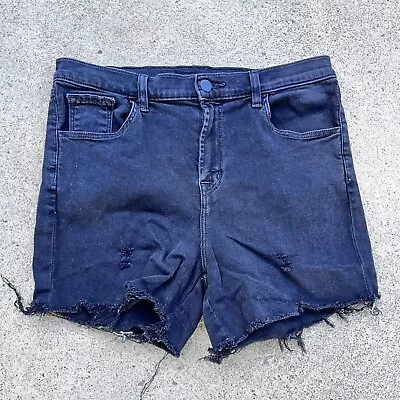 J Brand Cutoff Jean Shorts Size 29 Black Stretch Denim 4  Inseam • $15