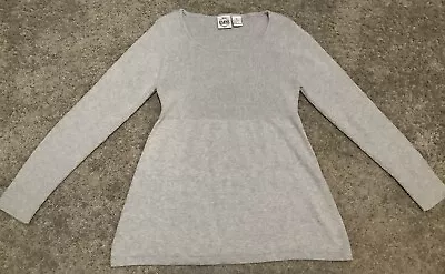 B. Moss Clothing Comp. Gray Long-Sleeve Ribbed/Tight-Knit Babydoll Sweater Top M • $5.99