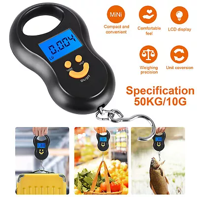 Mini Portable LCD Digital Fish Scale Postal Hanging Hook Luggage Weight Kitchen • $9.98