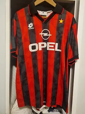 Vintage AC Milan Jersey Early  1990s Size XL Pit To Pit 56cm  Length 74cm • £100.01