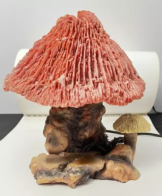 Vintage Pink Coral Mushroom Lamp Adam’s Apple Mystical Creations Rare • $285