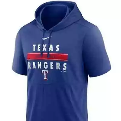 NWT NIKE Texas‎ Rangers Men's MLB Royal DRI-FIT Hoodie With Pouch Size S • $32