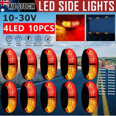 $23.49 • Buy Trailer Truck Caravan LED Clearance Lights Side Marker Lamp Amber Red Multi Volt