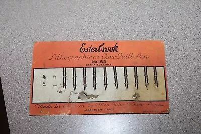 NOS Vintage Store Card Esterbrook No. 62 Fountain Pen Nibs • $19.95