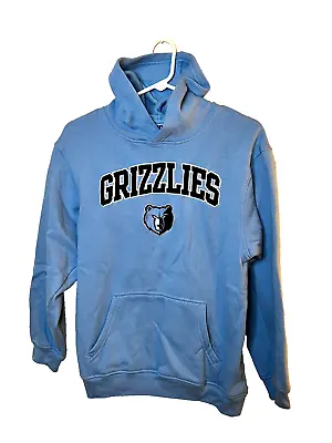 NBA Memphis Grizzlies Hoodie Hooded Blue Sweatshirt Youth Size XL 14/16 • $8.41