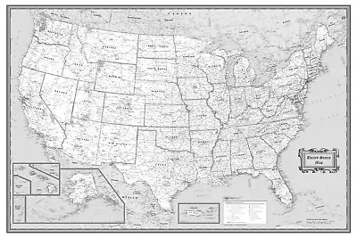 $15.99 • Buy USA Wall Map Classic Black & White Poster