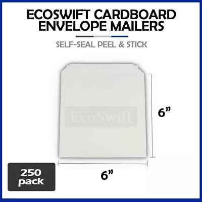 250 - 6  X 6  EcoSwift White CD/DVD Photo Ship Flats Cardboard Envelope Mailers • $37.99
