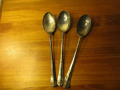 Lot Of (3) Of Vintage Silver Plate Large Serving Spoons 12.5 In. Long. • $10.50