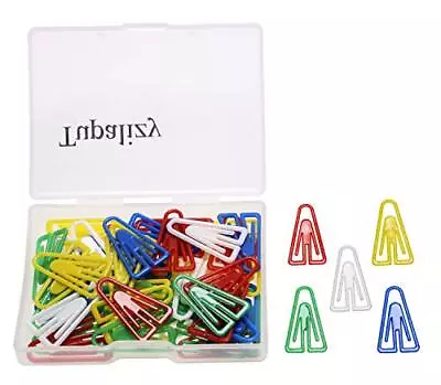 Small Creative Plastic Triangle Paper Clips Holder Cute Decorative Album Memo... • $11.36