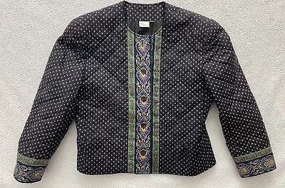 Vintage Vera  Bradley Indiana Quilted Blazer Women’s Black • $14.99