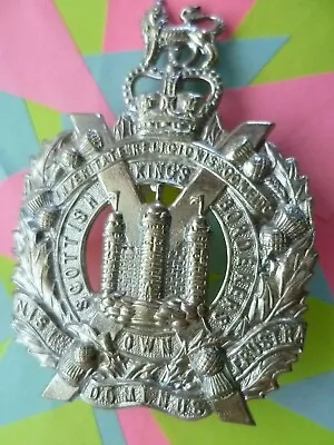 £39.99 • Buy Kings Own Scottish Borderers Cap Badge QC 2 Lugs CHROME