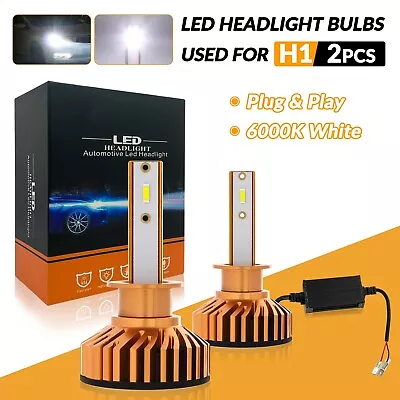 2x H1 LED Headlight Bulbs Conversion Kit High Low Beam 6000K Super Bright White • $24.13