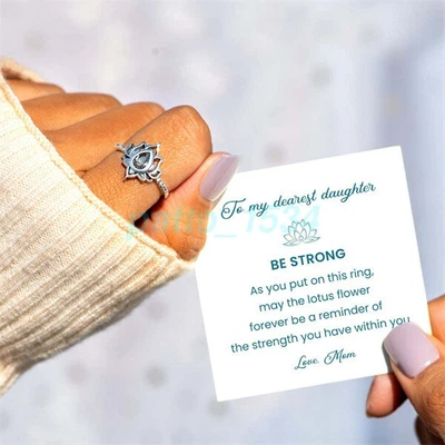 $21.69 • Buy For Daughter No Mud No Lotus Ring Jewelry Sterling Silver Zircon Meaningful Gift