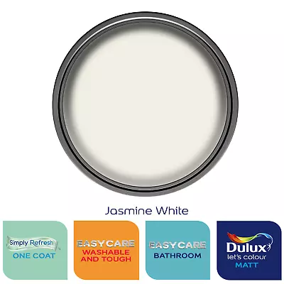 £27.99 • Buy Dulux Paint Jasmine White Matt Emulsion Various Finishes 2.5 Litres
