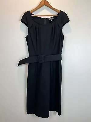 Adrianna Papell Black Sheath Midi Cocktail Dress Women's Size 12 • $32