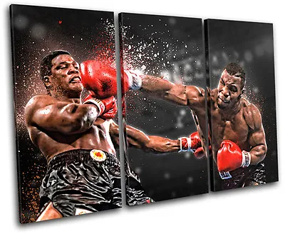 Boxing Mike Tyson Sports TREBLE CANVAS WALL ART Picture Print VA • £34.99