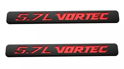 2 Pack Black Red 5.7l Vortec For Silverado Z71 GMC Sierra Hood Engine Emblem • $14.99