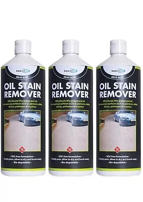 Bond It BDOSR1 Oil Stain Remover Driveway Car Patio Grease Cleaner Fluid 1L X 3 • £17.29