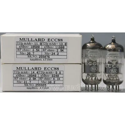 1MP ECC88 Mullard  Made In Gt.Britain Amplitrex Tested #255076 255085 • $239