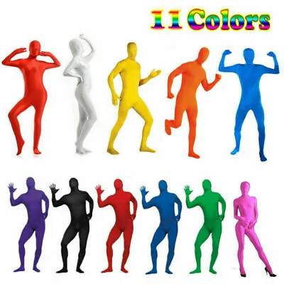  Invisible Party Costume Morph Suit Adult Mens Womens Full Body Spandex Jumpsuit • £16.67