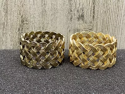 L'Objet Napkin Rings Braid Gold - Set Of 2 New Defects • $24.50