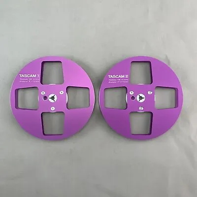 🏅1 Pair Aluminum TASCAM Purple 7'' 1/4 Take Up Reel For Open Reel Tape Recorder • $90