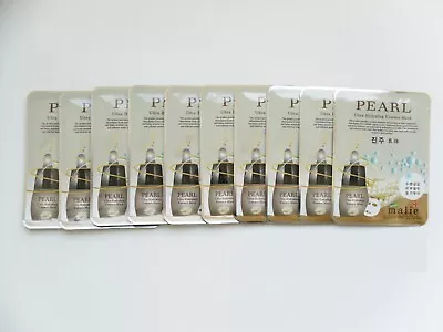 10pcs Malie PEARL Face Mask Packs Sheet 0.88oz Whitening Moisturizing Cosmetic • £15.33