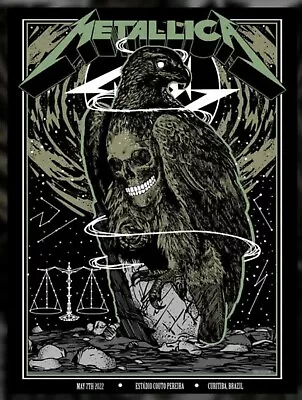 METALLICA CURITIBA 5/7/2022 SCREEN PRINTED CONCERT POSTER #95/350 Fast Ship • $164.99