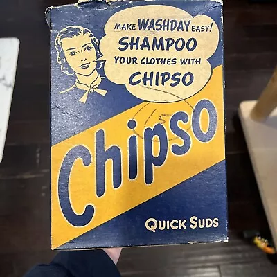 Vintage Chipso Unopened Laundry Soap Box Unopened  1940s NOS • $37.95