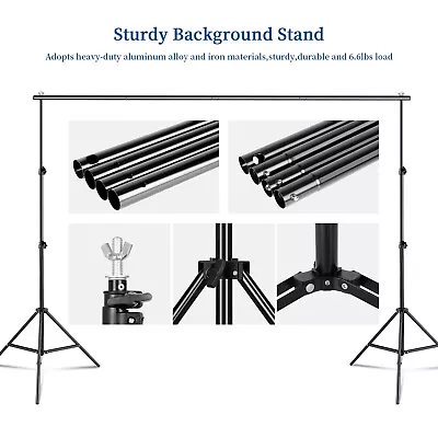 10Ft Adjustable Photography Background Stand Photo Backdrop Crossbar Frame • $31.95