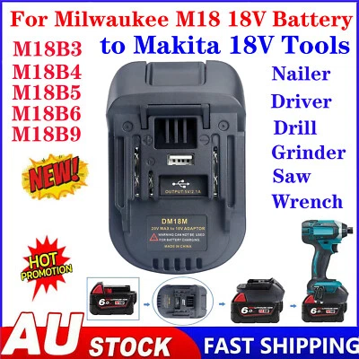 $23.98 • Buy NEW Adapter For Milwaukee M18 18V Battery Converter To Makita 18V Tools BL1850