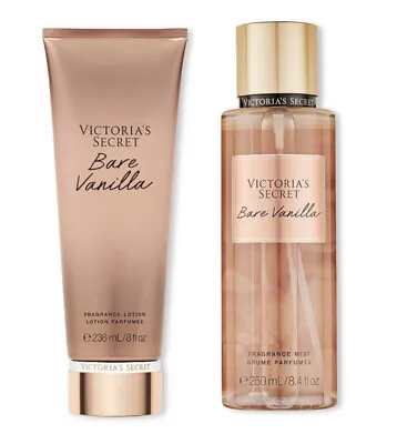 Victoria’s Secret Bare Vanilla Fragrance Mist And Lotion 8.4 & 8 Fl Oz. New Set • $29.99