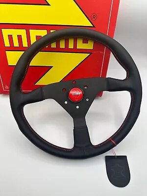 MOMO MonteCarlo 350mm 14' Genuine Leather Thickened Spoke Sport Steering Wheel • $97.16