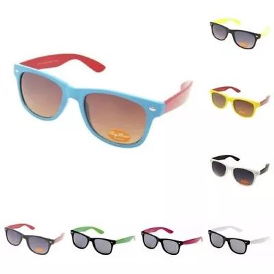 TWO TONE Retro 80s 90s Sunglasses UV400 Classic Style Neon Yellow Green • $28.88