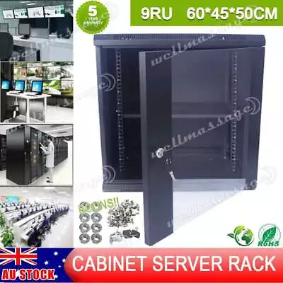 9RU 9U Wall Mount Server Cabinet 19 Inch 450mm Deep Data Network Comms Rack 19  • $141.99