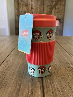 Mickey & Minnie Mouse Disney Christmas Bamboo Travel Coffee Mug • $24.95