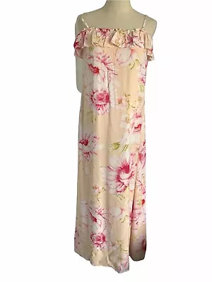 Forever New Maxi Dress Size 6 Pink Floral Feminine Ruffles Boho Peasant Chic • $29.99