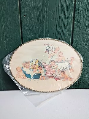 Vtg Gallery Graphics Bath Time Babies On A Swan Flue Cover W Tag • $24.99