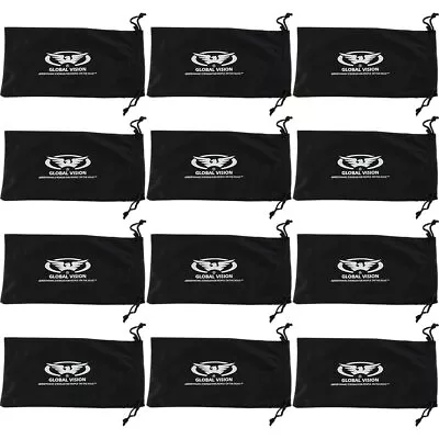 12 Black Micro Fiber Sunglasses Sunglass Carrying Pouch Case Bag Storage Sleeve • $9.99