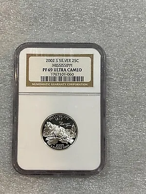 2002-S Mississippi Silver Proof Quarter NGC PF69 Ultra Cameo • $14.95