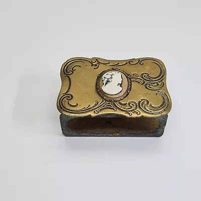 Vintage Brass Matchbox Holder Fitted With Cameo • £22