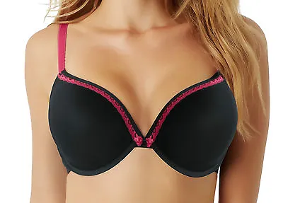 Panache 5846 Cleo Jude Moulded T-Shirt Bra Black / Magenta • £15.95