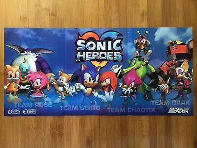 $37.49 • Buy 2004 Sonic Heroes PS2 Xbox Gamecube Nintendo Power Poster Official Authentic