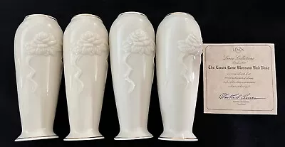 Lot Of (4) Lenox Rose Blossom Bud Vases~Fine China~5.75” W/24 KT Gold Trim • $20