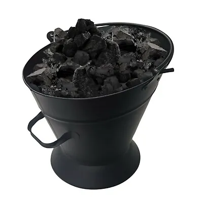 Waterloo Coal Bucket Hod Scuttle Black Metal Fireside Ash Log Wood Fuel Storage • £17.99